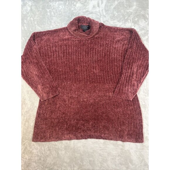 Women’s August Silk Knits Turtle Neck Sweater Catharine Lover Red Size Medium - Picture 4 of 14